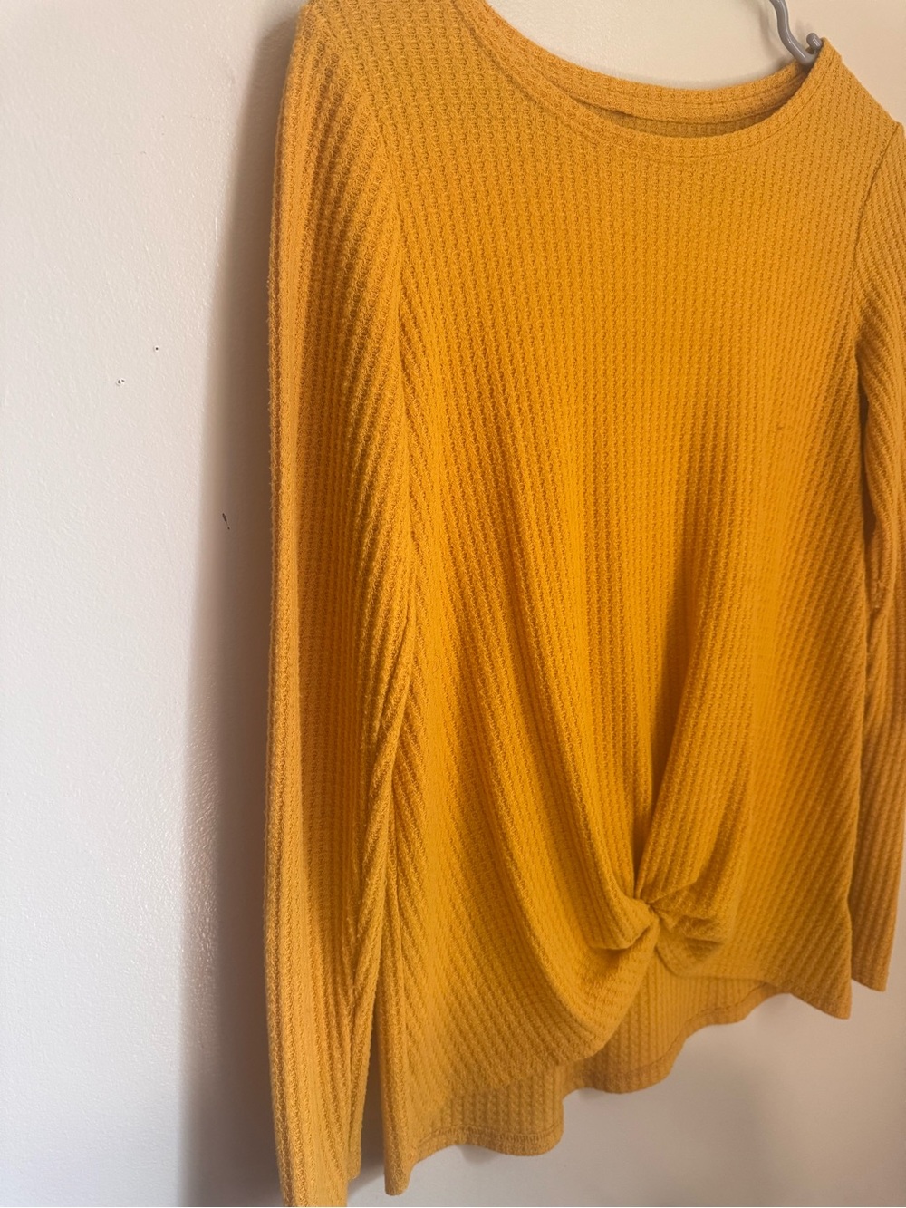 Cat & Jack Mustard Yellow Long Sleeve Twist-Front Top
